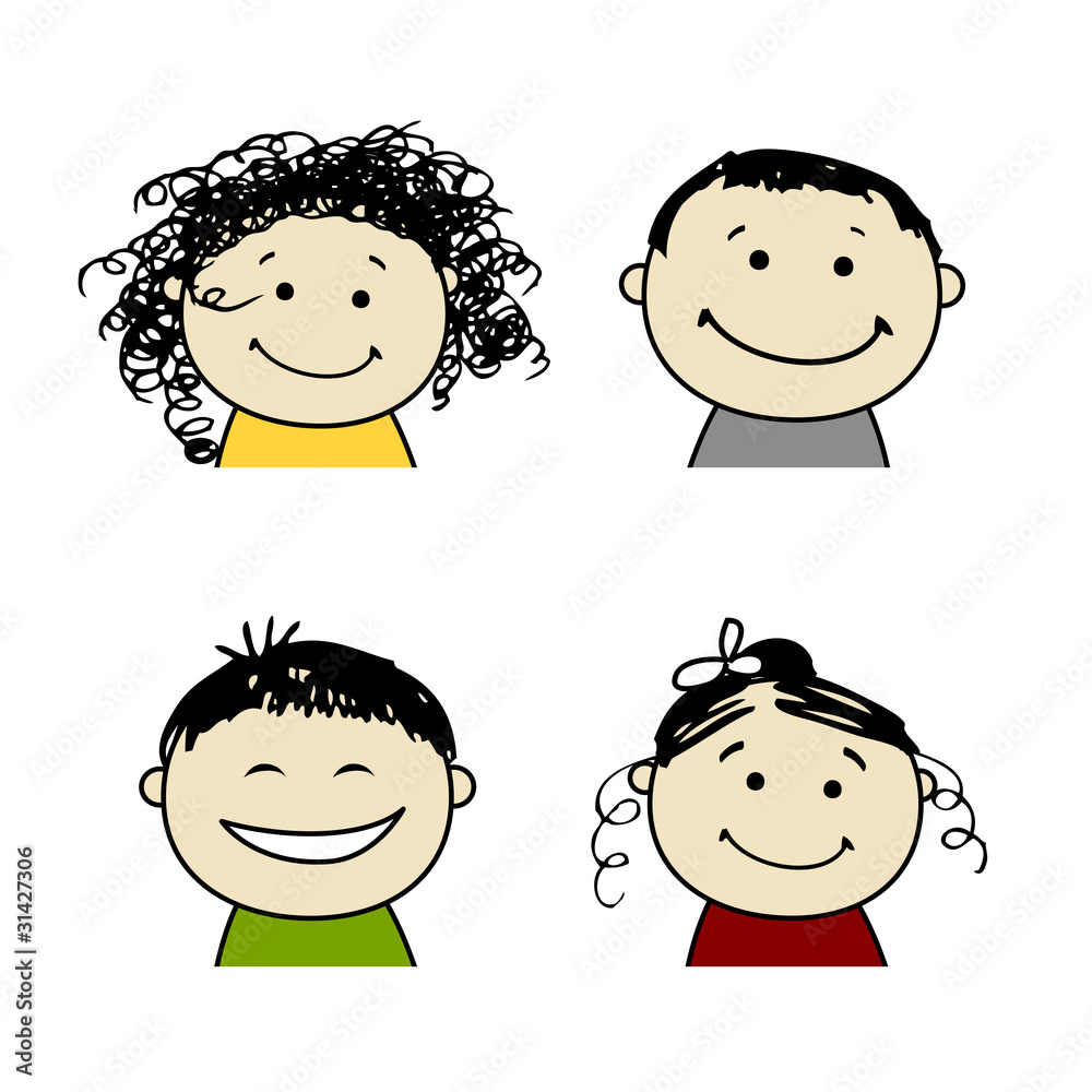 Smiling people icons for your design