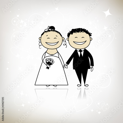 Wedding ceremony - bride and groom together for your design