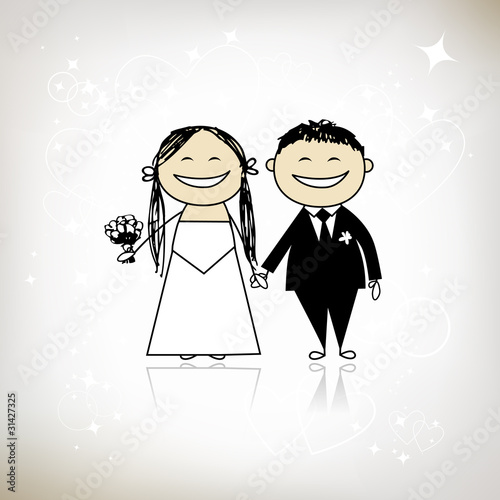 Wedding ceremony - bride and groom together for your design