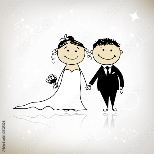 Wedding ceremony - bride and groom together for your design