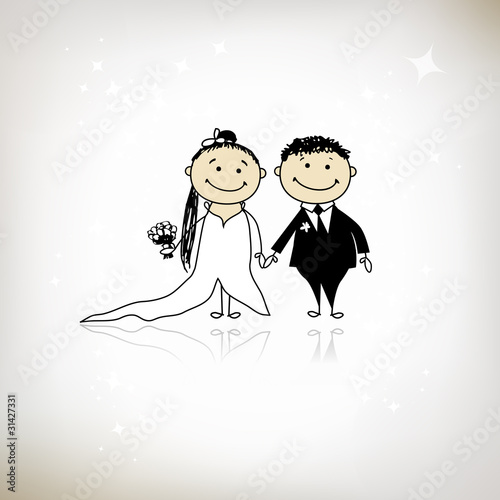 Wedding ceremony - bride and groom together for your design