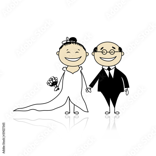 Wedding ceremony - bride and groom together for your design