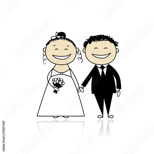 Wedding ceremony - bride and groom together for your design
