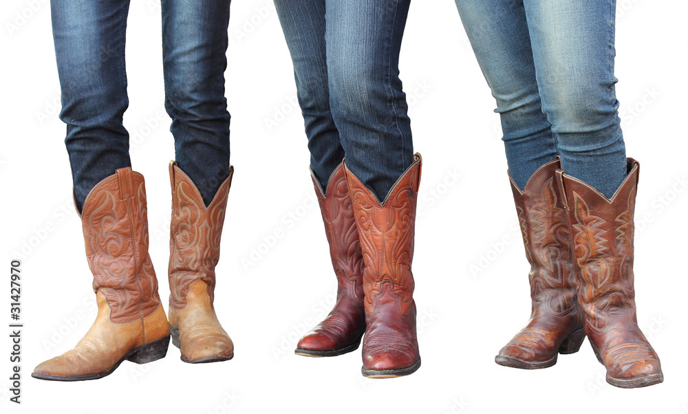 Female legs in cowboy boots