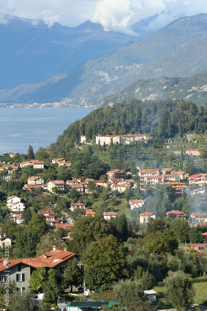 Aerial view of the lake of Como in Italy Aerial view of the lake of Como in Italy
