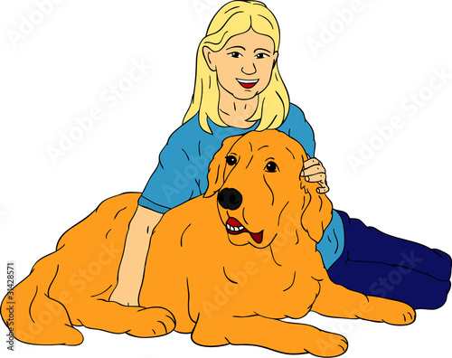 girl with her golden Retriever