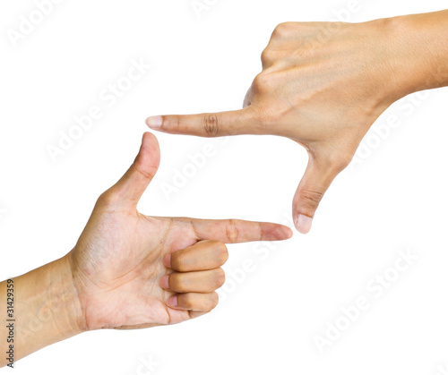 Photo frame by fingers
