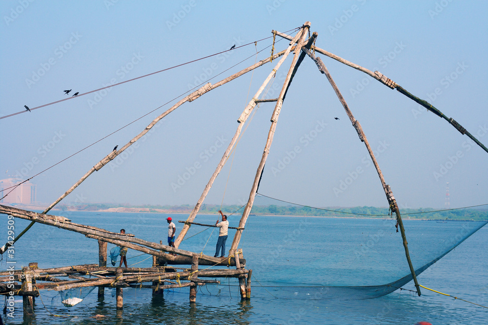 Chinese fishing nets in Fort Сochin, India