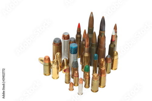 Tablou canvas ammunition of various calibres, isolated
