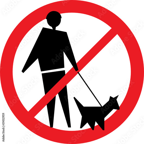 no dogs walking allowed sign