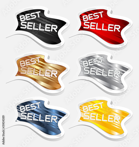 Best seller label sticker vector