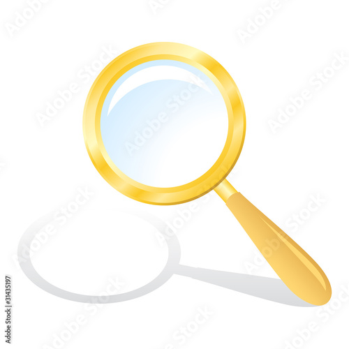 Gold magnifying glass