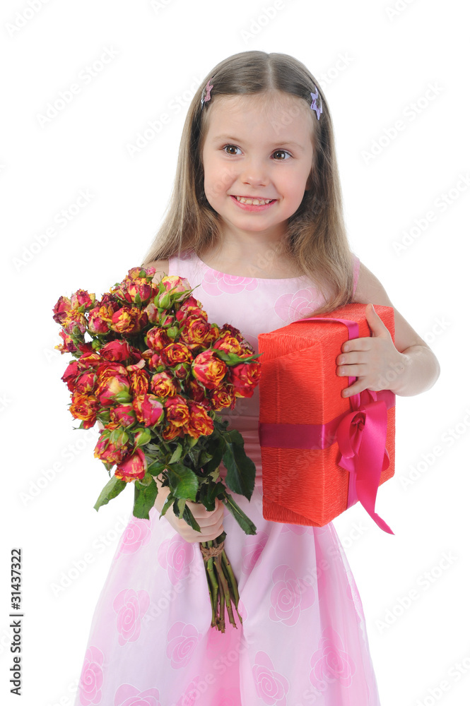 little girl with a rose. little girl with a rose.
