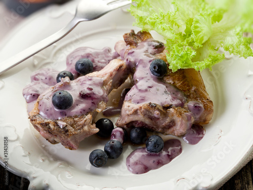 lamb rib with blueberries sauce-costolette agnello e mirtilli