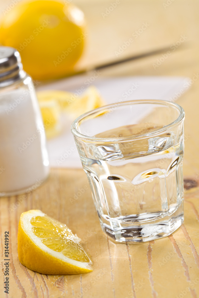 tequila with lemon
