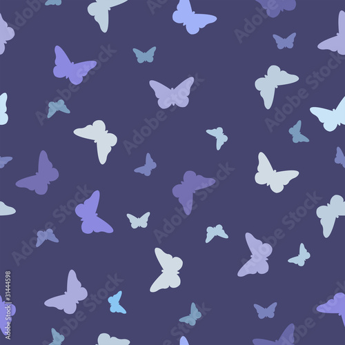 seamless pattern, blue butterfly