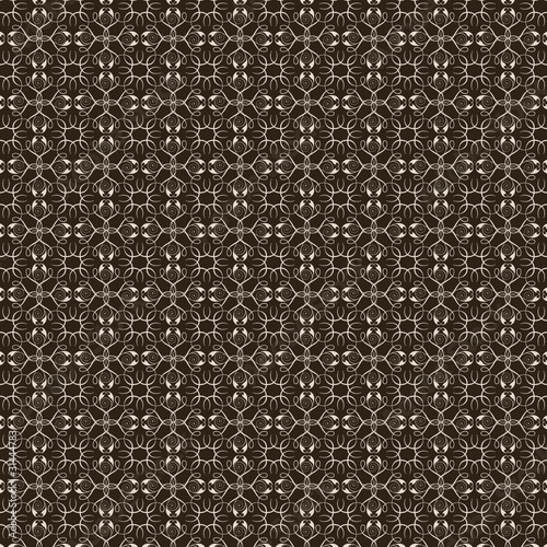 Abstract vintage brown floral patterns on dark background