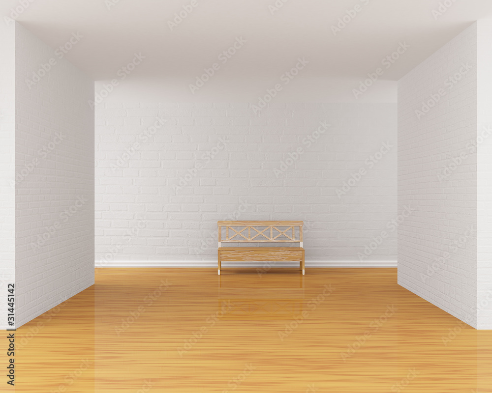 Fototapeta premium Gallery's hall with bench