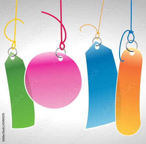 colorful transparent tags