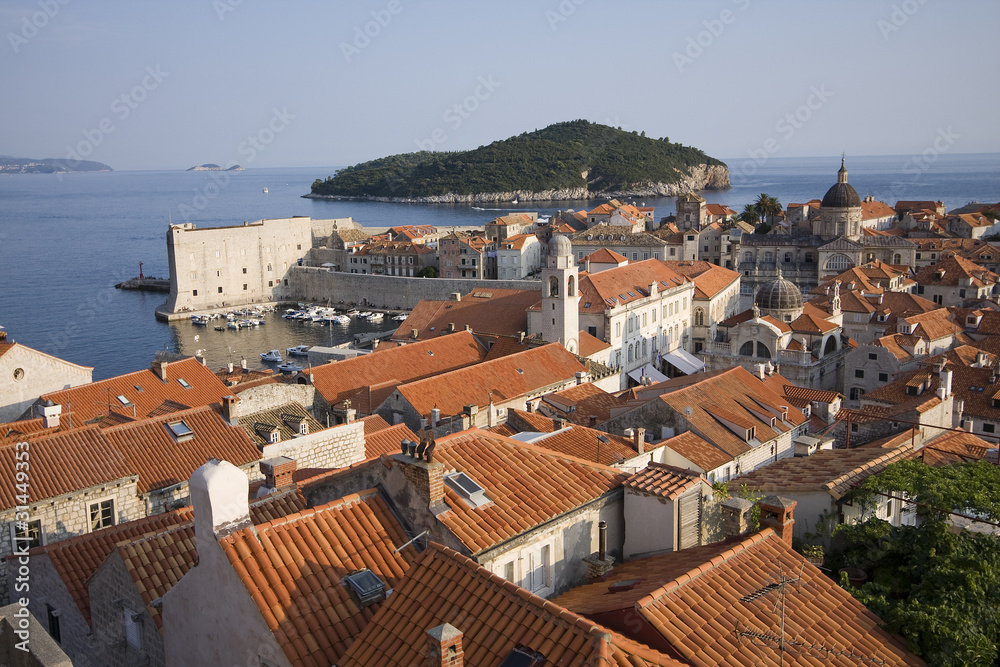 Dubrovnik, marina and island