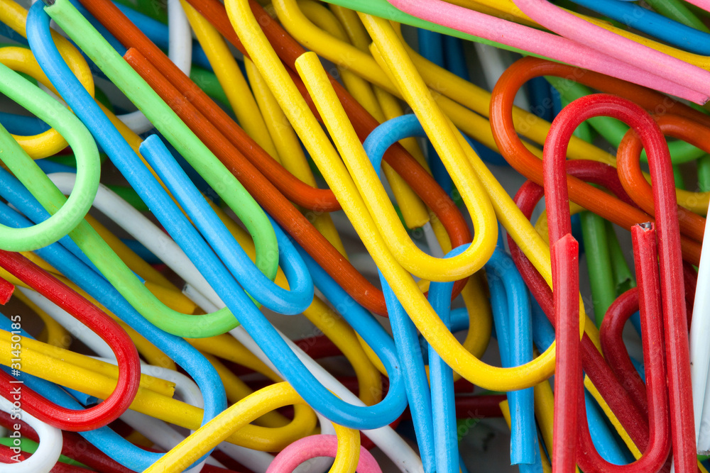 Many colorful paper clips Many colorful paper clips