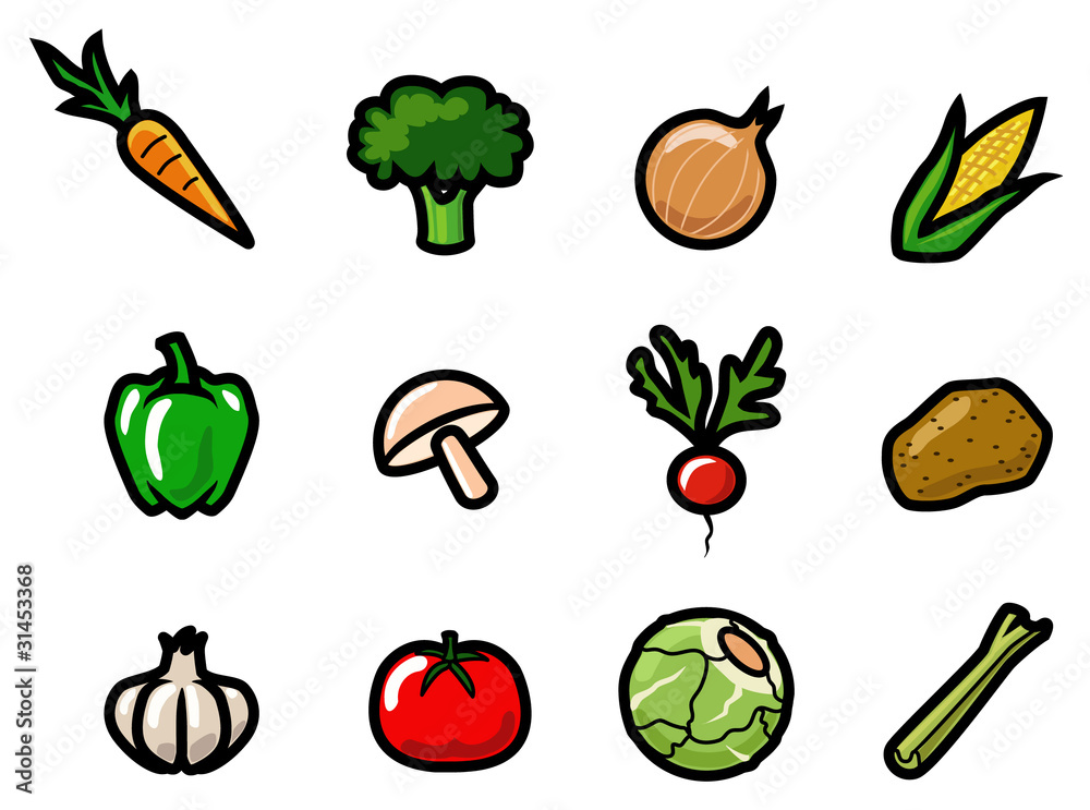 Cartoon Vegtable Icons Cartoon Vegtable Icons