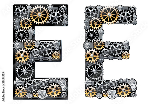 Vector mechanical alphabet of gears