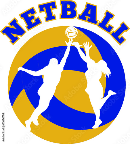netball player rebounding ball