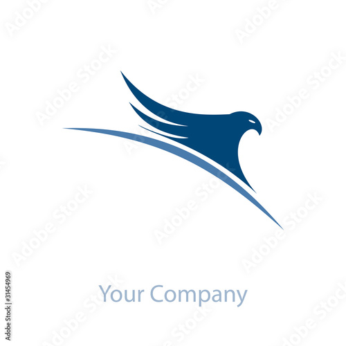 Logo eagle on the world # Vector
