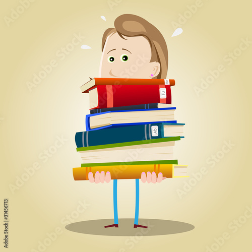 Busy Librarian Woman