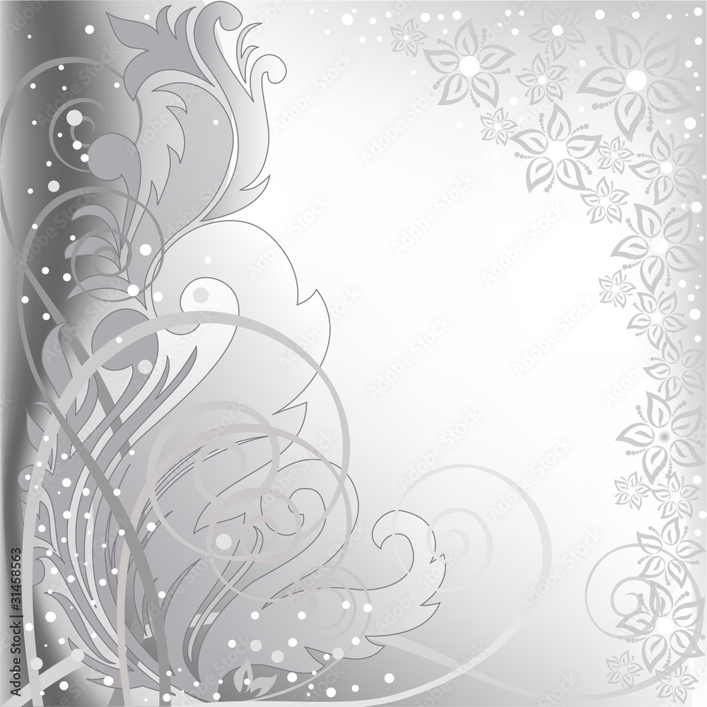 gray background with flowers