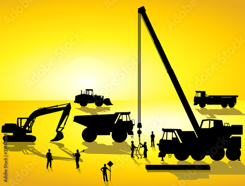 Baustelle Sonnenuntergang