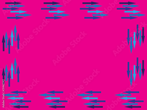 The symmetry ornament with blue arrows