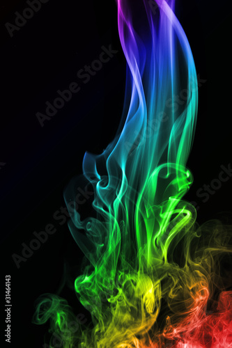 Abstract background of beautiful color smoke waves.