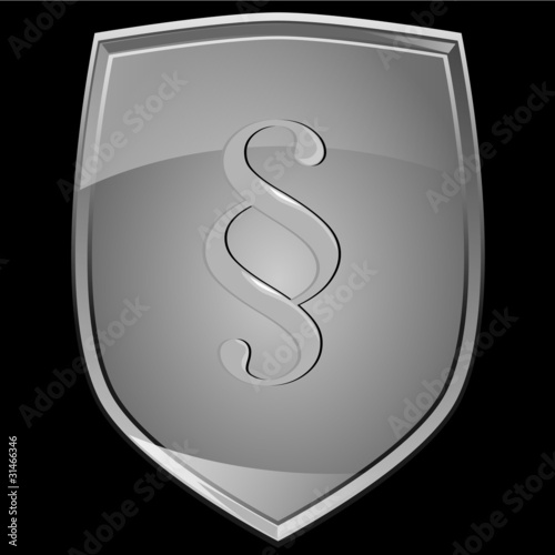 Protective shield with paragraph icon