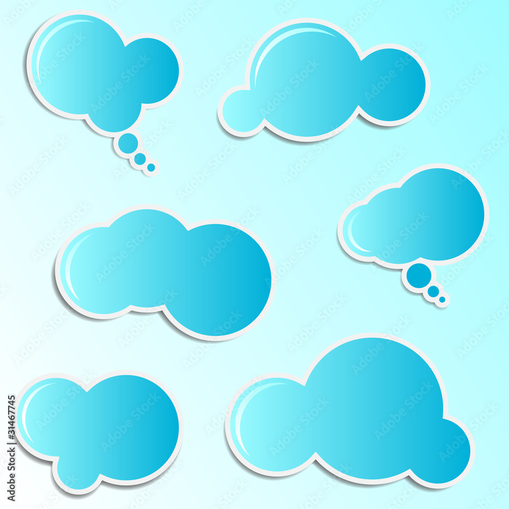 speech and thought cloud bubbles stickers speech and thought cloud bubbles stickers