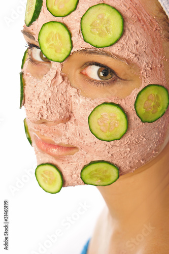 woman with a facial mask