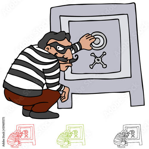 Robber Safe Cracking a Locked Vault