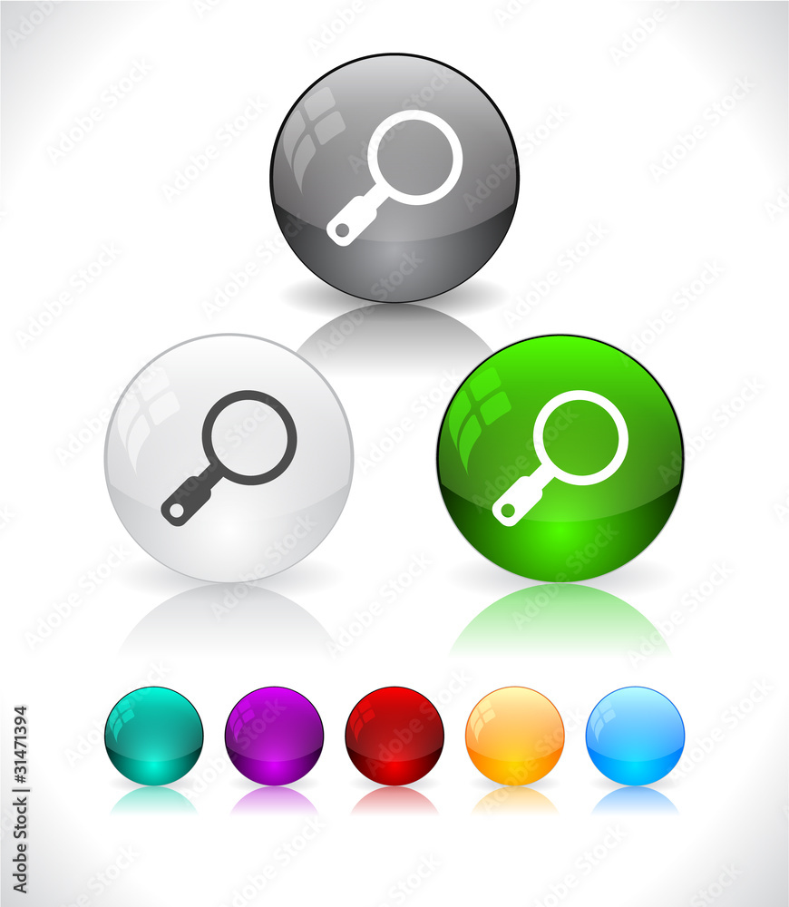 Glossy colorful abstract glass balls. EPS10 file.