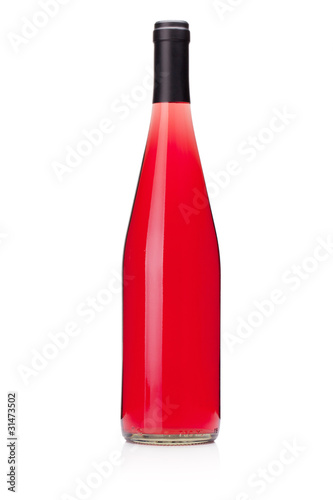 Rose wine bottle without label