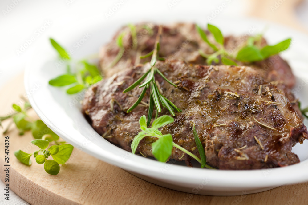 Grilled pork with herbs Grilled pork with herbs