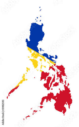 Philippines flag on map