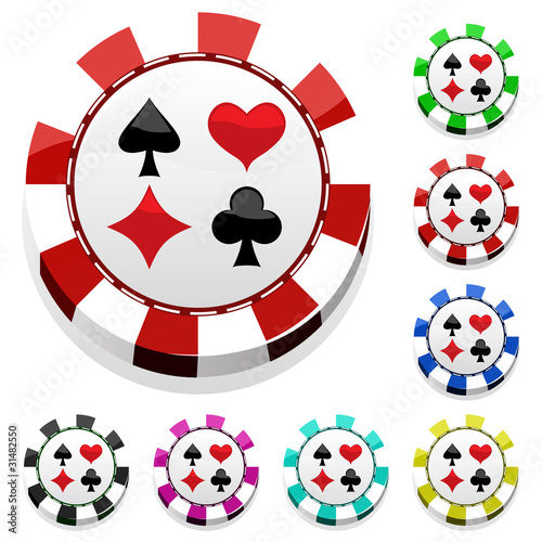color casino chips set
