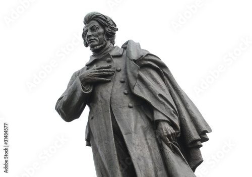 Polish poet Adam Mickiewicz statue in Warsaw, Poland photo