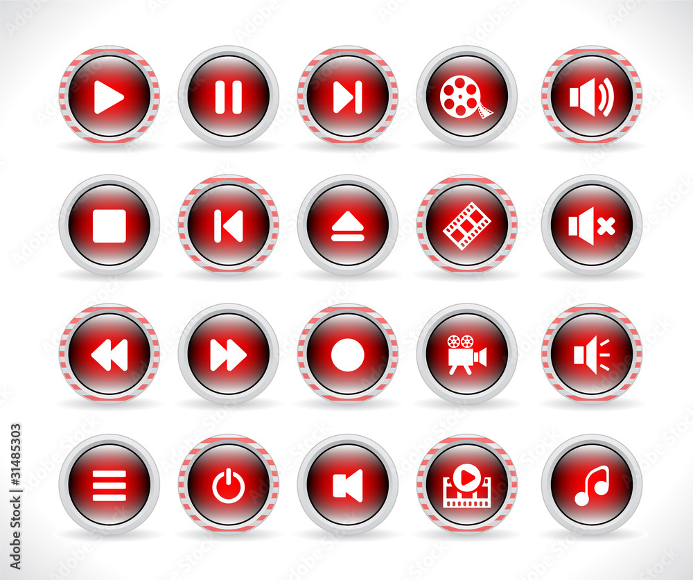 Media buttons. Vector. Media buttons. Vector.