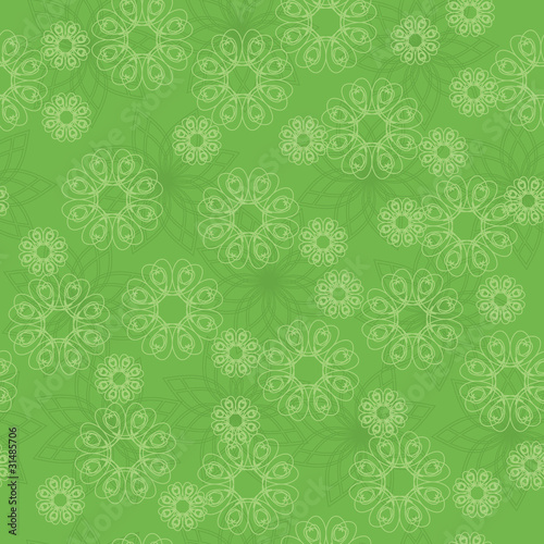 vector light green geometric texture with flowers