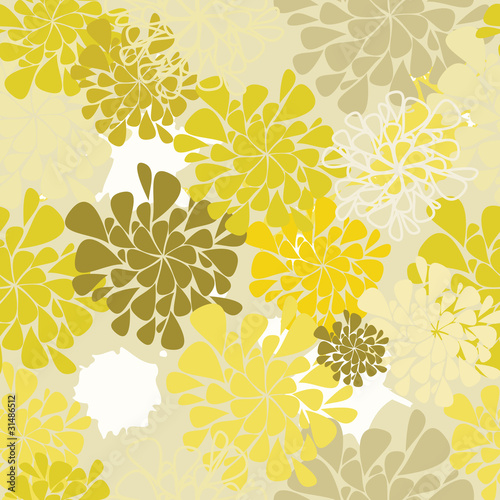 seamless flower yellow background