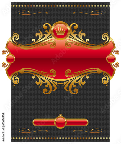 Vector design with ornate golden frame
