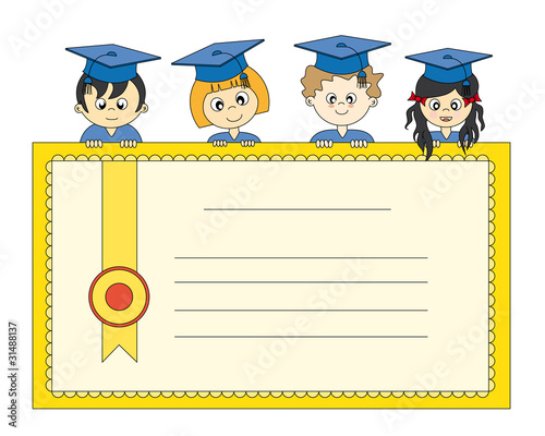 Estudiantes con su diploma