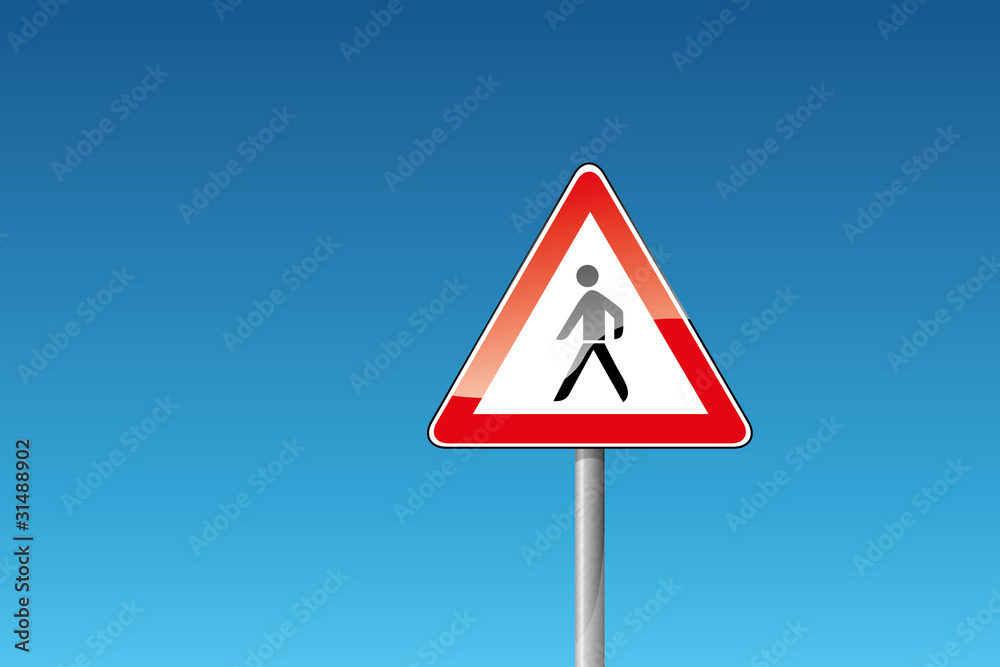 Verkehrszeichen Achtung Fußgänger Fussgänger